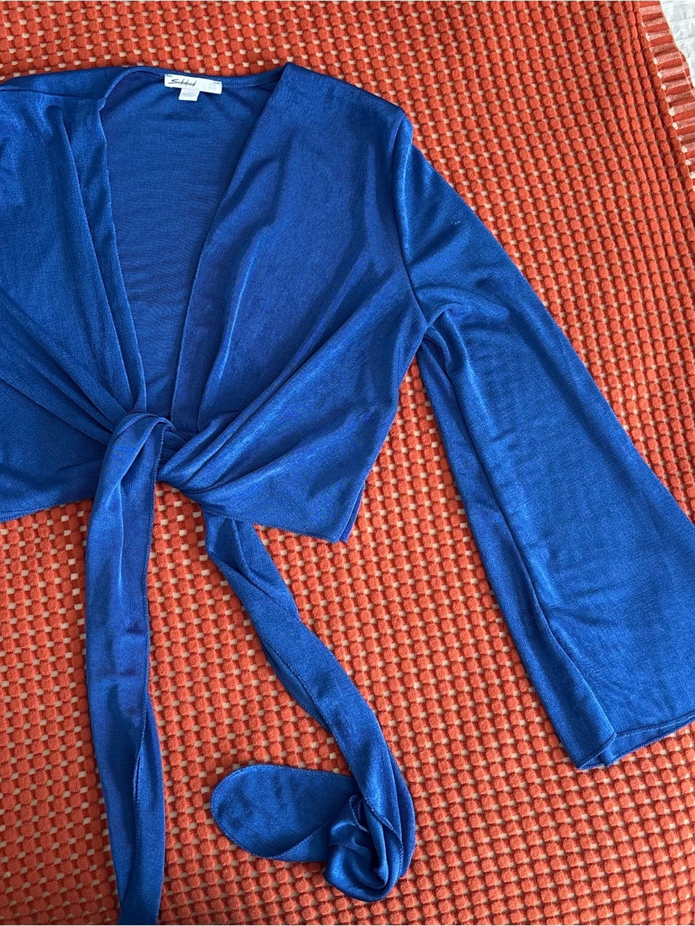 Tie-Front Blue Women's Top